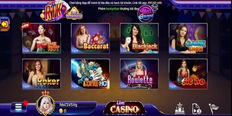 Tìm hiểu về các sảnh game đặc sắc chỉ có tại Rikvip